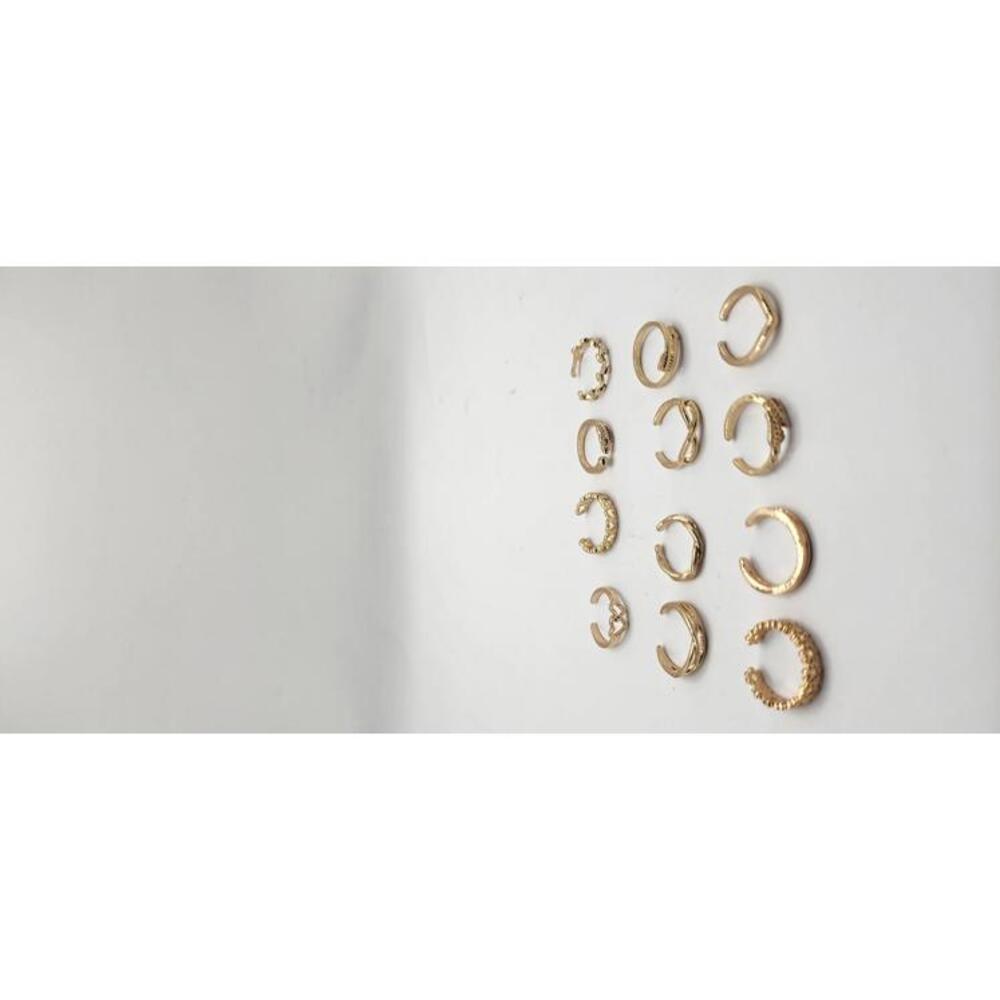Set of 12 Stylish Gold Ring